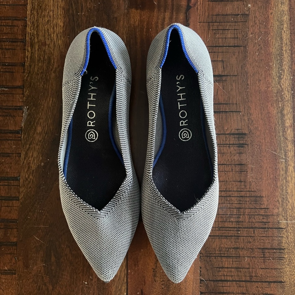 ROTHY'S | Cloud Grey Birdseye Pointed Toe Flats